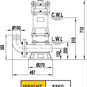 100C25.5 (WQAS 65-12-5.5 T) 100mm Dimensions