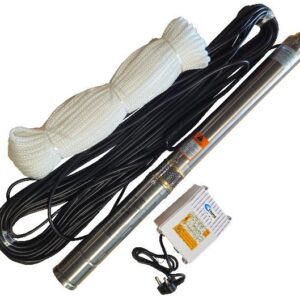 Tidal 2.5SDM1.5/12 0.18kW 220V 2.5" Borehole Pump Kit with Control Box, 25m Cable and Rope